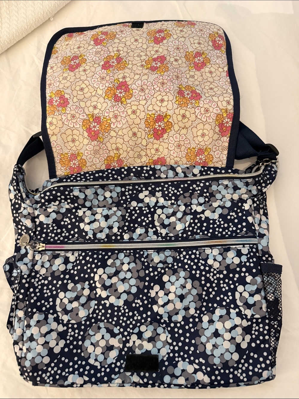 Lesportsac Navy Multi Dot Print Crossbody Bag - Picture 2 of 5